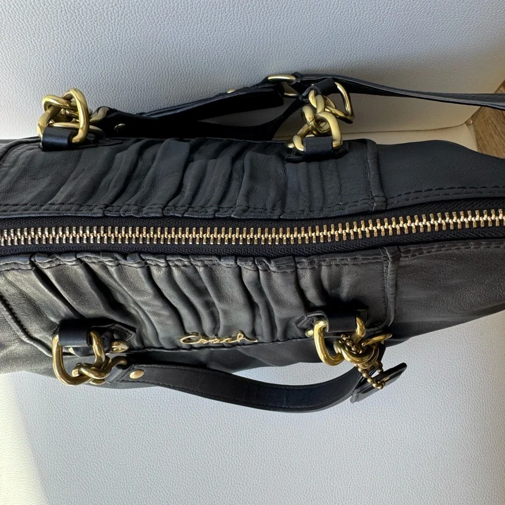 Coach Pleated Shoulder/Handbag & Necklace